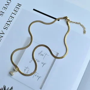 Gold snake chain necklace with rhinestone letter Z pendant fashion jewelry for women