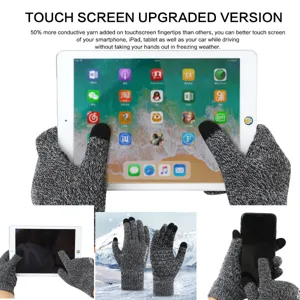 Gants tactile tricotés d'hiver chauds pour cyclisme en plein air, design antidérapant.