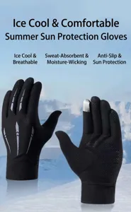 Gants de cyclisme anti-uv été respirants antidérapants tactiles sport en plein air