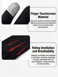Gants de cyclisme tactiles doigts complets respirants sport exterieur equipement noir