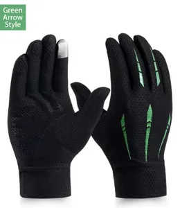 Gants de cyclisme à doigts complets avec écran tactile, design polaire thermique et coupe-vent.