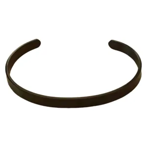 Minimalist black stainless steel open cuff bracelet for women, sleek and trendy design.