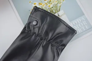 Herren Winter wasserdicht winddicht Radfahren Lederhandschuhe verdickt Fleece warme Handschuhe