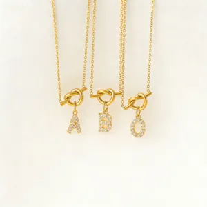 Minimalistisch Edelstahl Buchstabe Anhänger Halskette Vergoldet Strass Initial Kette Modeschmuck Für Damen Herren