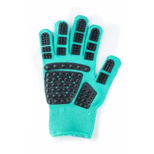 Pet grooming glove for cats and dogs, silicone massage bristles for bath and hair removal.