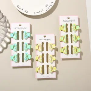 Mini Colorful Speckled Plastic Hair Claw Clips Glossy Marbled Pattern Small Shark Clips For Women Girls Styling Accessories