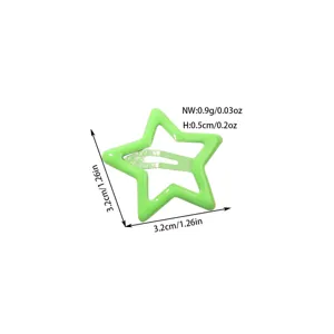 Specifiche dettagliate per fermaglio per capelli a stella verde lime da 3,2 cm con misure