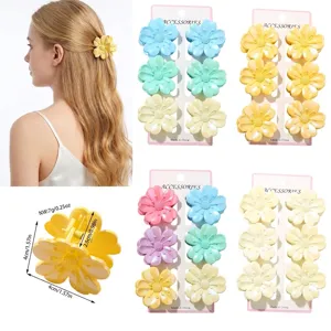 Glänzende Fünfblättrige Blume Haarklammer Für Damen Hinterkopf Haarschmuck Glänzende Kunststoff Shark Clips Frischer Süßer Stil Blume Haarklammern