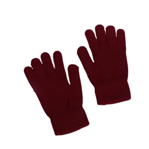 Solid color warm knit gloves for winter cycling and daily wear, soft and comfortable.