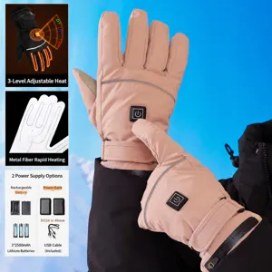 Winter heated gloves waterproof rechargeable thermal touch screen outdoor sports gloves.