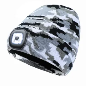 LED Muts Winter Warme Gebreide Muts met Oplaadbare Koplamp Licht voor Outdoor Sport