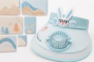 Zomer zonneklep hoed met USB ventilator ademend leeg top ontwerp buiten vrije tijd