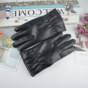 Herren Winter Leder Handschuhe winddicht warm Plüsch Futter Touchscreen Funktion.