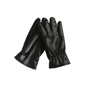 Herren schwarze Lederhandschuhe Winter Touchscreen winddicht warm Mode Fahrradkleidung