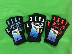 Guanti in maglia senza dita invernali caldi stampa scheletro guanti sportivi all'aperto
