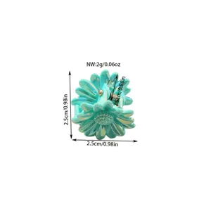 Dettaglio molletta per capelli a margherita cangiante da 2,5 cm con misure