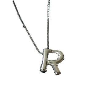 Collana con ciondolo lettera R argento catena box delicata gioielli alfabeto regalo donna