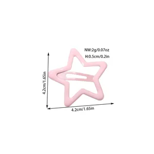 Diagramma dettagliato di dimensioni e peso per la molletta BB a stella rosa in metallo