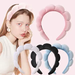 Modisches Samt Stirnband Für Damen Weiche Schwamm Wolke Blase Stirnband Zum Gesicht Waschen Tägliches Styling Kopfschmuck