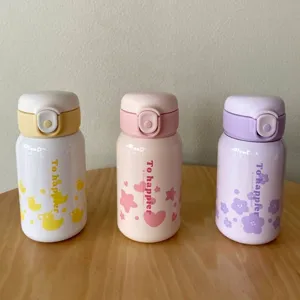 Tres termos de acero inoxidable 316 para niños con lindos patrones de dibujos