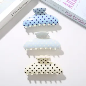 Lot de 3 pinces à cheveux en ABS de 10,5 cm avec motifs à pois classiques tons pastel