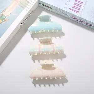 Lot de trois pinces à cheveux pastel de 10,5 cm avec des imprimés de nœuds élégants