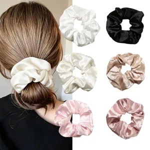 Large 10cm Satin Hair Scrunchies For Women Elegant Oversized Silk Feel Hair Ties Elastic Ponytail Holder Fashion Hair Accessories