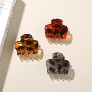 Juego de tres pinzas para el cabello retro con patrón de carey en varios colores clásicos