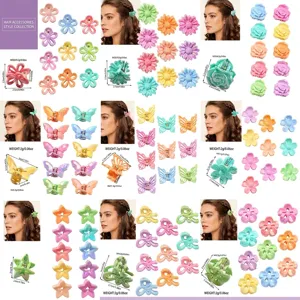 Mini Pinze per Capelli Colore Macaron Perlato Donna Fiore Farfalla Fiocco Piccoli Fermagli per Capelli Accessori per Capelli