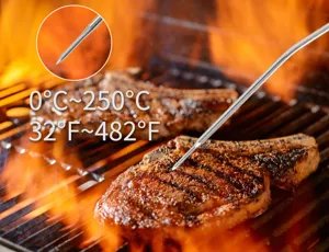 Sonde de thermomètre à viande sans fil pour barbecue et cuisson en cuisine professionnelle.