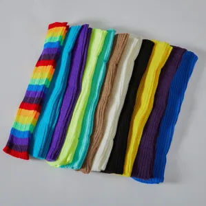 Bunte gestrickte Stulpen für Herbst und Winter, gemütliche warme Overknee Socken Boot Covers.