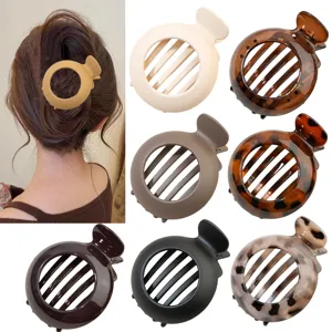 Pinze per Capelli Rotonde Minimaliste Eleganti Fermagli per Capelli in Plastica Antiscivolo Grandi Mollette Opache Lucide per Accessori per Lo Styling dei Capelli da Donna