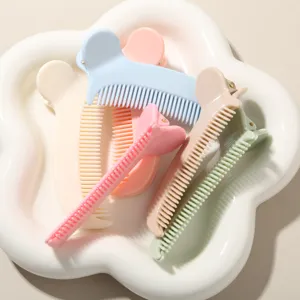 Set of pastel-colored comb hair clips for styling side bangs in various soft shades