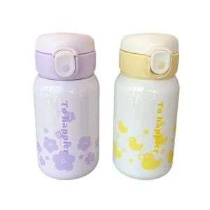 Termo portátil de acero inoxidable 316 para niños con pajita y tapa abatible