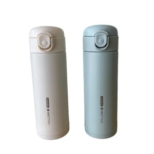 Bouteilles isothermes minimalistes en acier inoxydable 316, coloris crème et bleu