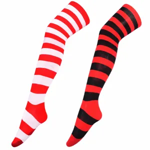 Japanese style striped over the knee socks for women students long cute costume stockings