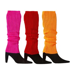 Strick Beinlinge Damen Winter Stulpen lange Stiefelmanschetten bunte Thermosocken Abdeckungen