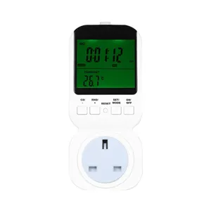 Digital programmierbare Zeitschaltuhr Steckdose mit LCD Display, Temperaturregler, UK Stecker.