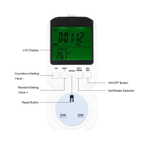 Detailansicht der digitalen Temperaturregelung Zeitschaltuhr Steckdose mit Display und Tasten.