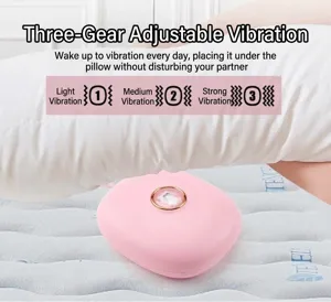 Vibrating alarm clock for heavy sleepers, silent shaker with 3 vibration levels.