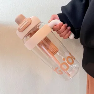 Große Kapazität Polycarbonat Wasserflasche Mit Strohhalm Und Griff Tragbar Outdoor Büro Becher Mit Teefilter Good Design