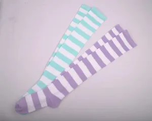 Women Over The Knee Striped Socks Japanese Style Cosplay Thigh High Stockings Detail