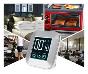 Detailed view of the multi-functional digital timer with large screen and touch buttons.