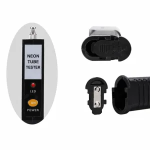 Portable LED neon tube tester multi-functional detector with battery compartment and switch.
