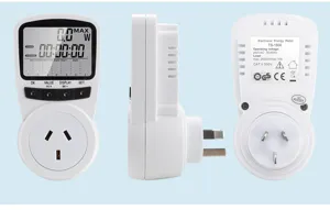 Digital power meter socket energy monitor electric usage analyzer with LCD display overload protection