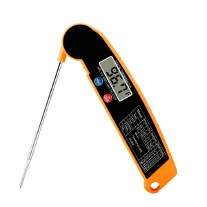 Digital folding meat thermometer for kitchen BBQ cooking food instant read probe waterproof