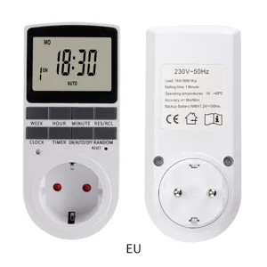 EU Digital Zeitschaltuhr Programmierbare Steckdose Timer Schalter Haushaltsgeraet