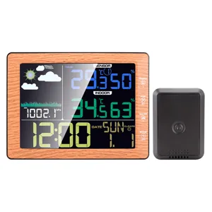 Wireless Color Weather Clock Indoor Outdoor Thermometer Hygrometer Digital Table Wall Clock