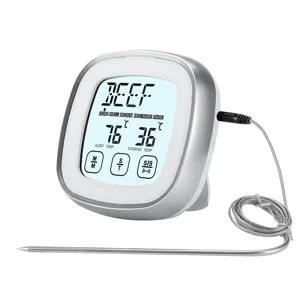 Thermomètre de cuisine numérique pour viande avec sonde en acier inoxydable BBQ
