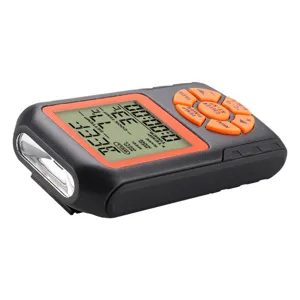 Wireless digital meat thermometer for kitchen BBQ cooking with dual LCD display and buttons.